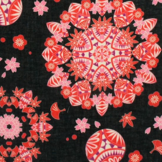 ガーゼ120㎝ 「万華鏡」（レッド）