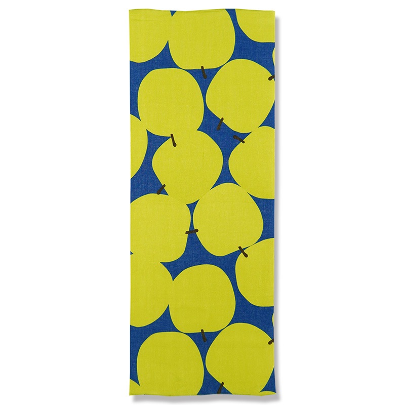 ガーゼ90cm「ビッグアップル」(ブルー/ライトグリーン)