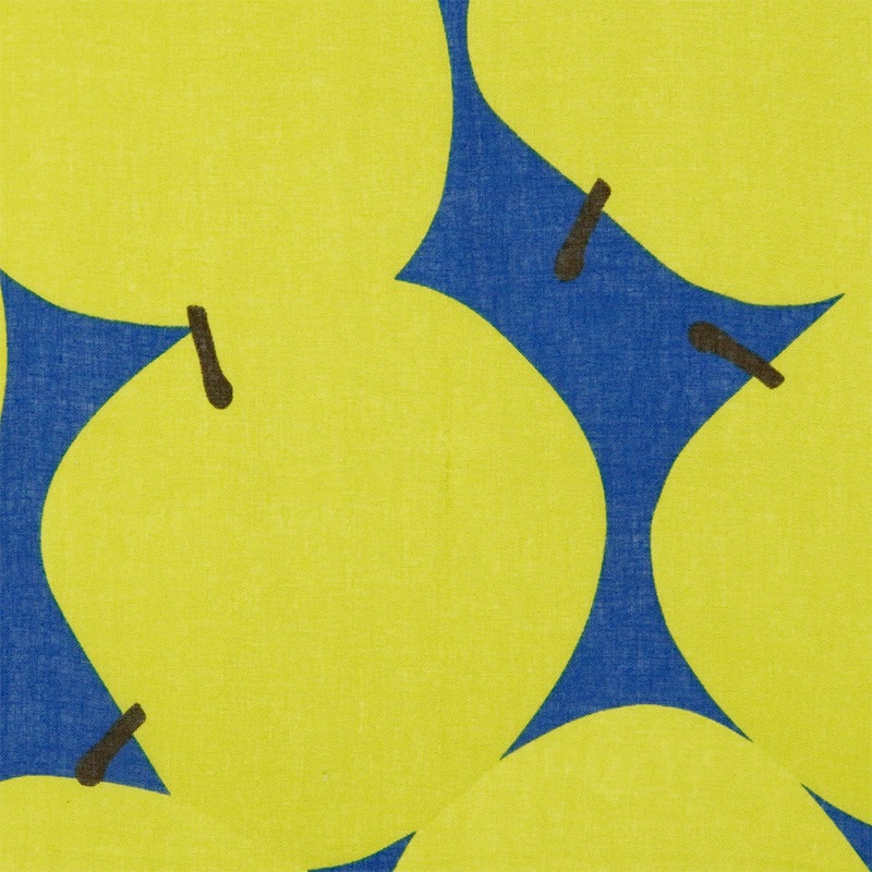 ガーゼ90cm「ビッグアップル」(ブルー/ライトグリーン)