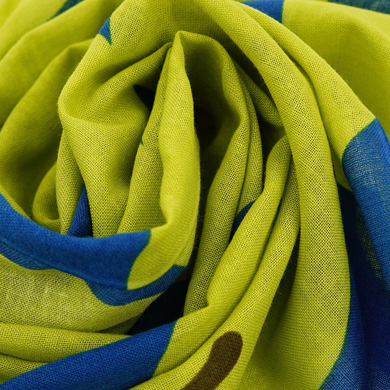 ガーゼ90cm「ビッグアップル」(ブルー/ライトグリーン)