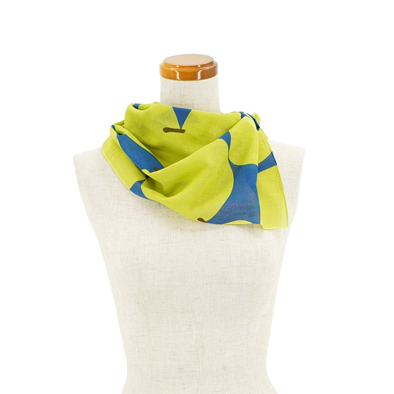 ガーゼ90cm「ビッグアップル」(ブルー/ライトグリーン)