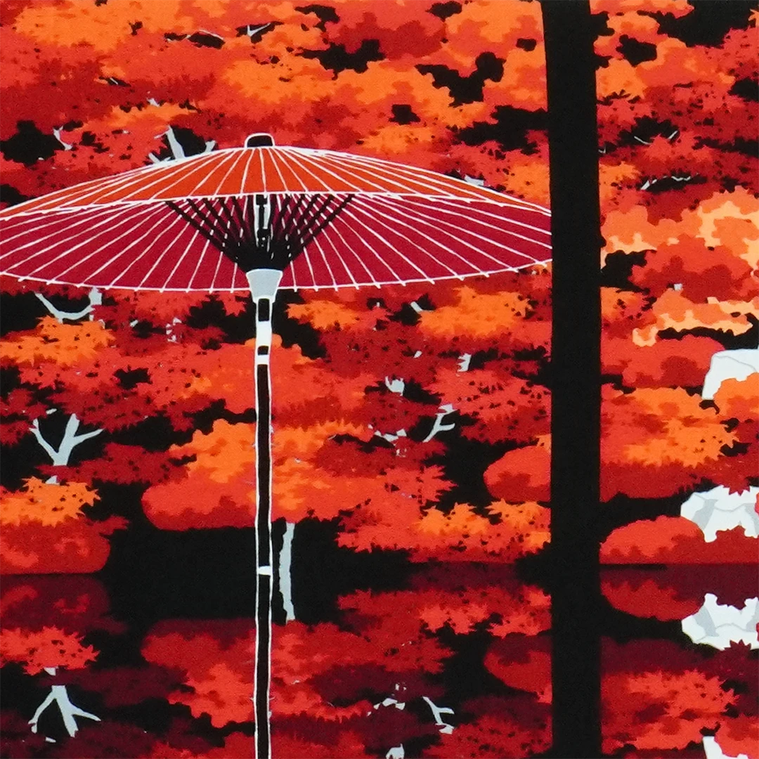 手ぬぐい「鏡紅葉」（レッド）