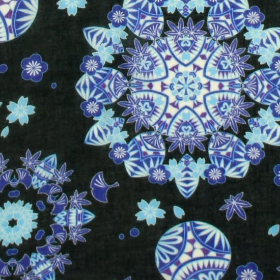 ガーゼ120㎝ 「万華鏡」（ブルー）