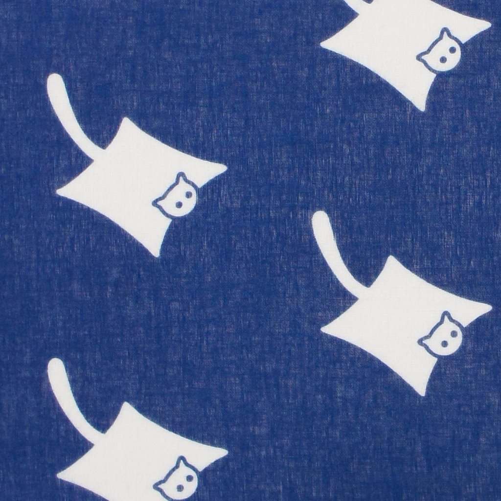 ガーゼ180㎝ 「ももんが並び」（ネイビー/ホワイト）