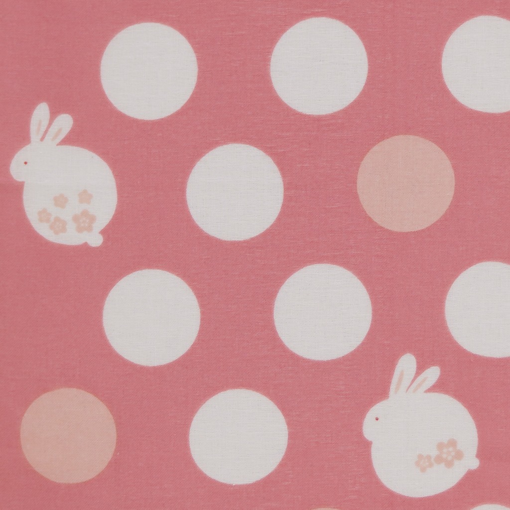 ガーゼ90㎝ 「まるうさぎ」（ピンク/ライトピンク）