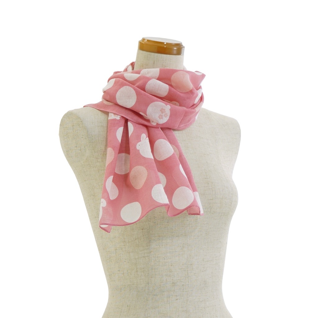 ガーゼ90㎝ 「まるうさぎ」（ピンク/ライトピンク）