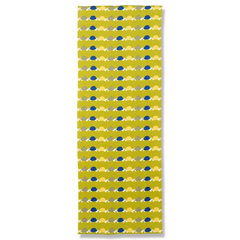 ガーゼ90cm「亀ピクニック」(グリーン/ブルー)