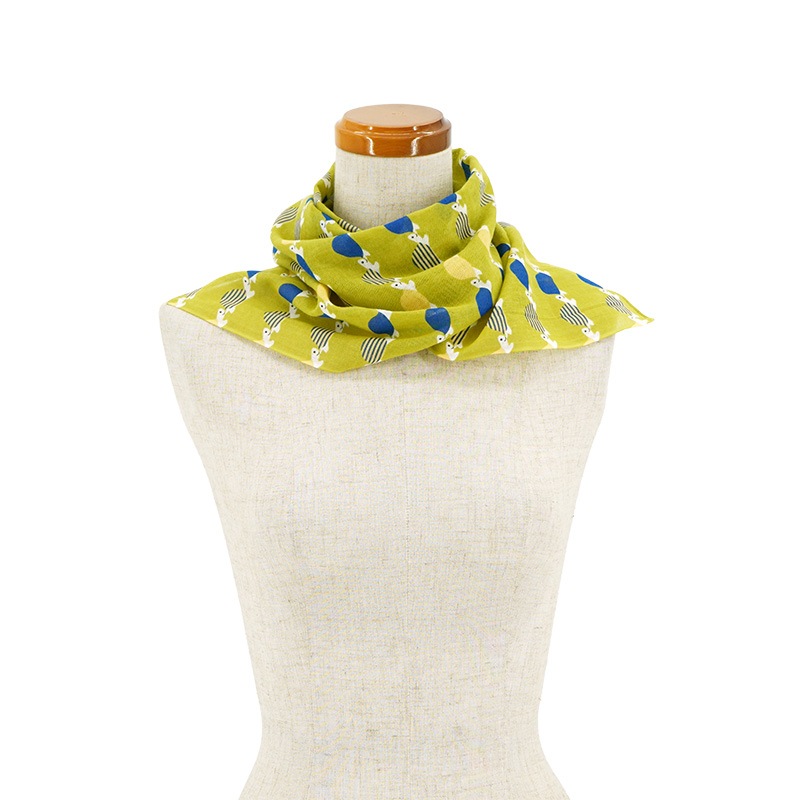 ガーゼ90cm「亀ピクニック」(グリーン/ブルー)