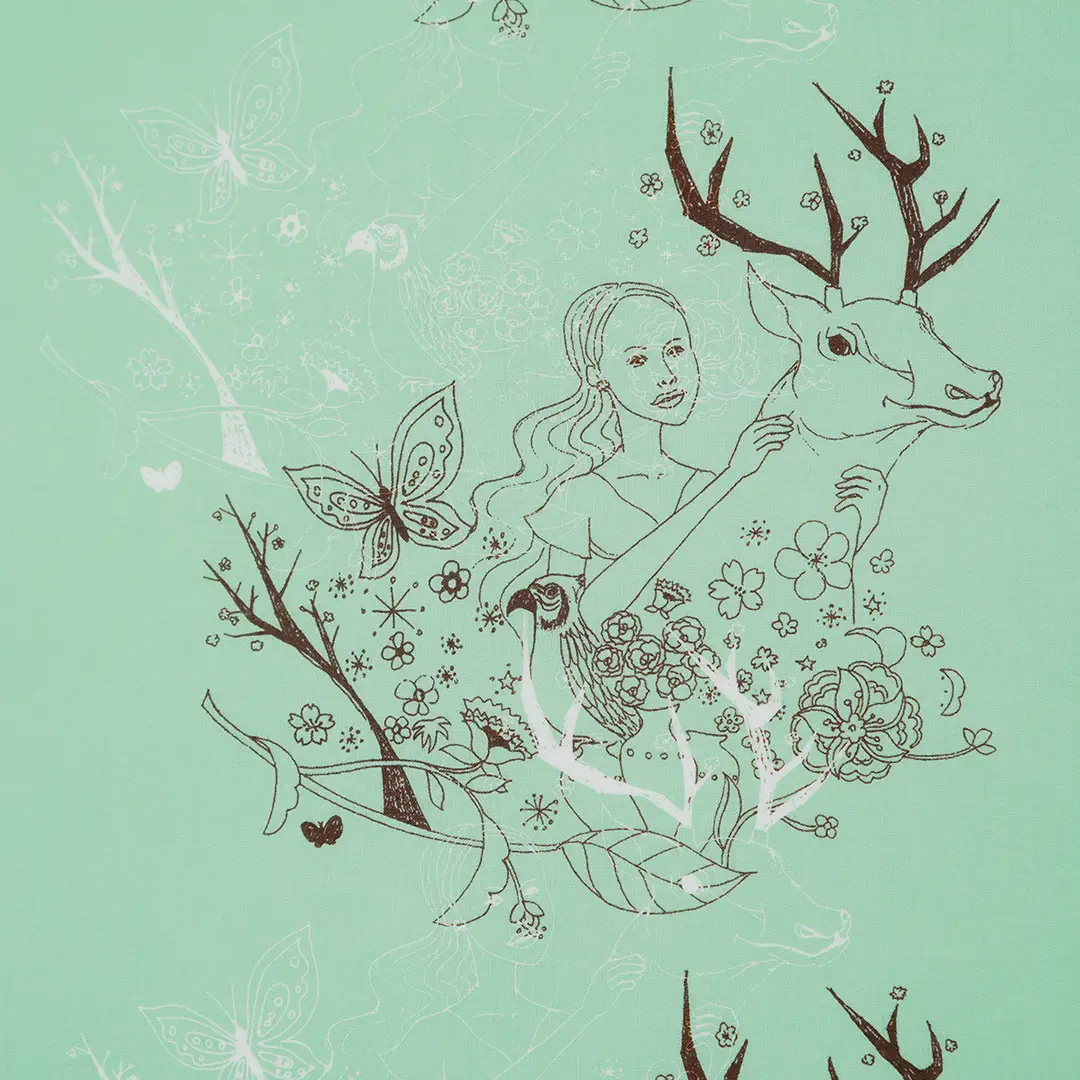 手ぬぐい90cm「少女と鹿」