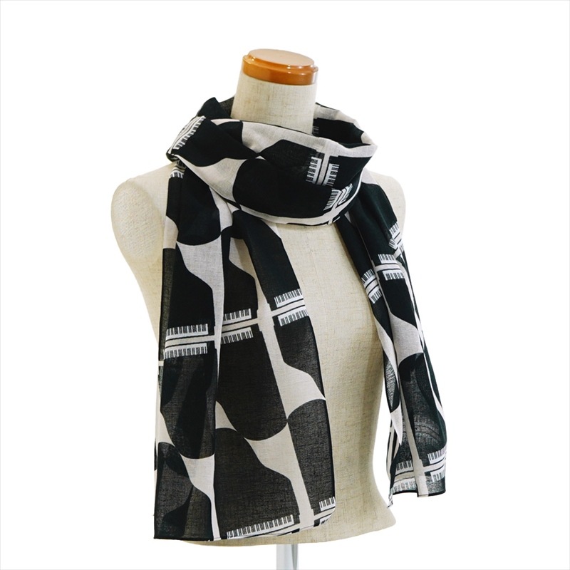 ガーゼ180㎝ 「グランドピアノ」（ベージュ/ブラック）