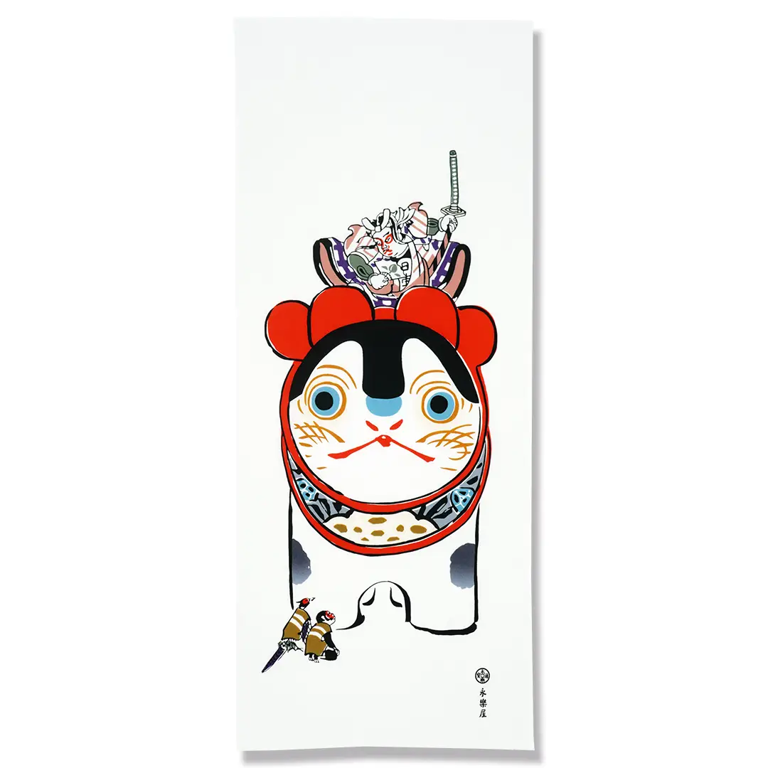 手ぬぐい「私は昔「モモタロウ」と云われてました」