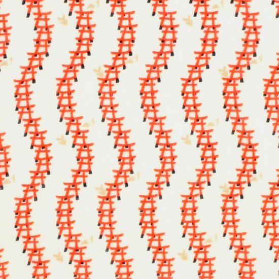 ガーゼ180cm「鳥居」（オレンジ）