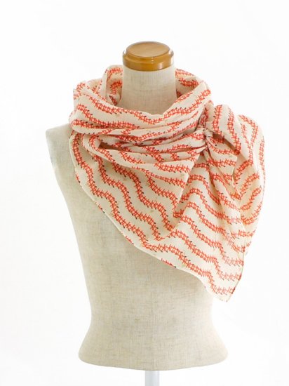 ガーゼ180cm「鳥居」（オレンジ）