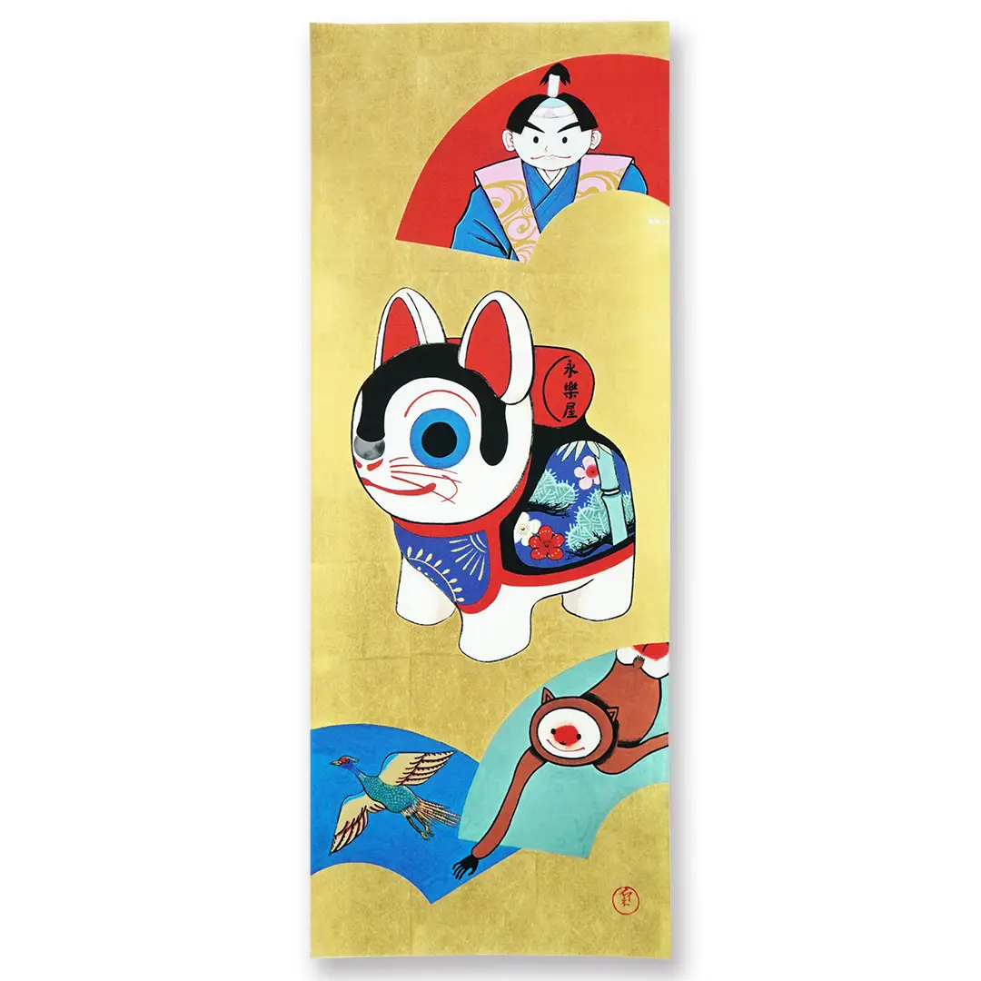 手ぬぐい「モモタロウ」/山本太郎×永楽屋