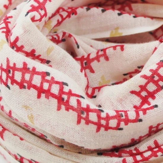 ガーゼ180cm「鳥居」（エンジ）