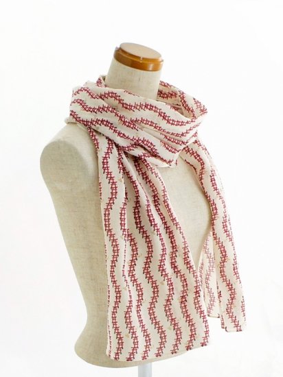 ガーゼ180cm「鳥居」（エンジ）