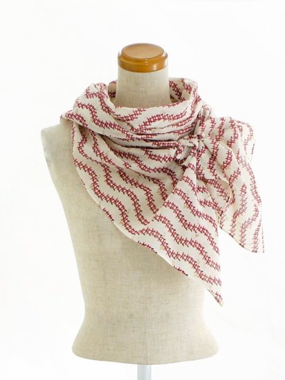 ガーゼ180cm「鳥居」（エンジ）