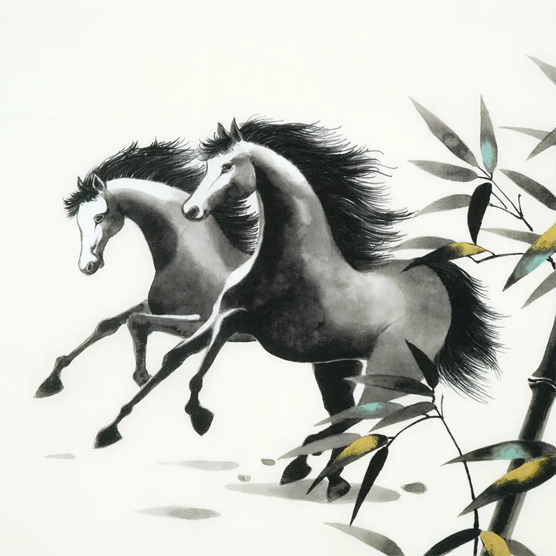 手ぬぐい「墨絵 午」