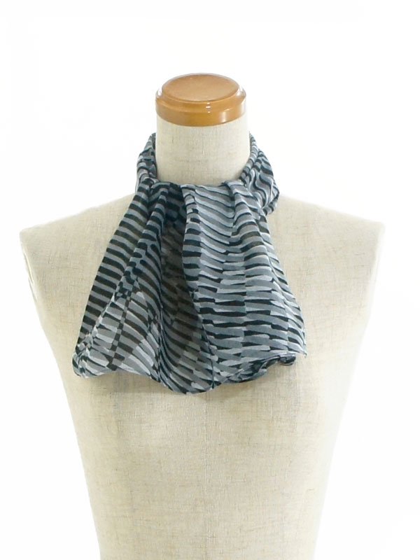 ガーゼ90㎝ 「影鶴」（グレー/ブラック）