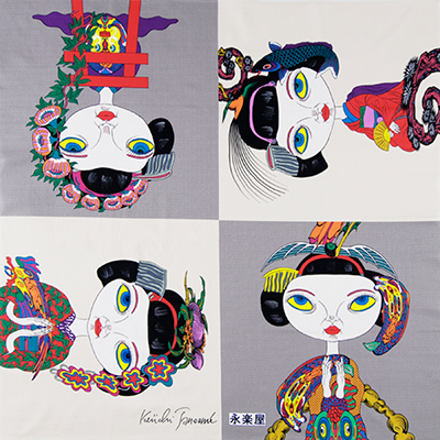 大風呂敷 「春夏秋冬の舞妓図」（化粧箱付）/田名網敬一