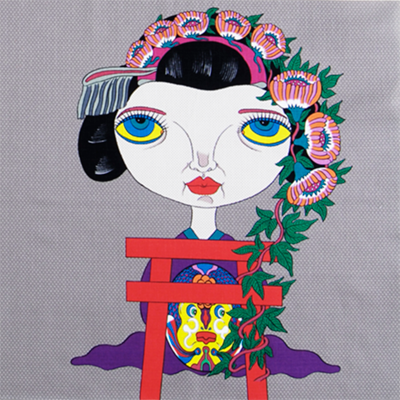 大風呂敷 「春夏秋冬の舞妓図」（化粧箱付）/田名網敬一