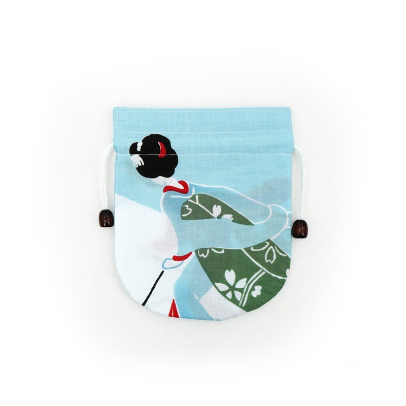 リバーシブル手ぬぐい巾着 「よーすべりますなぁ」