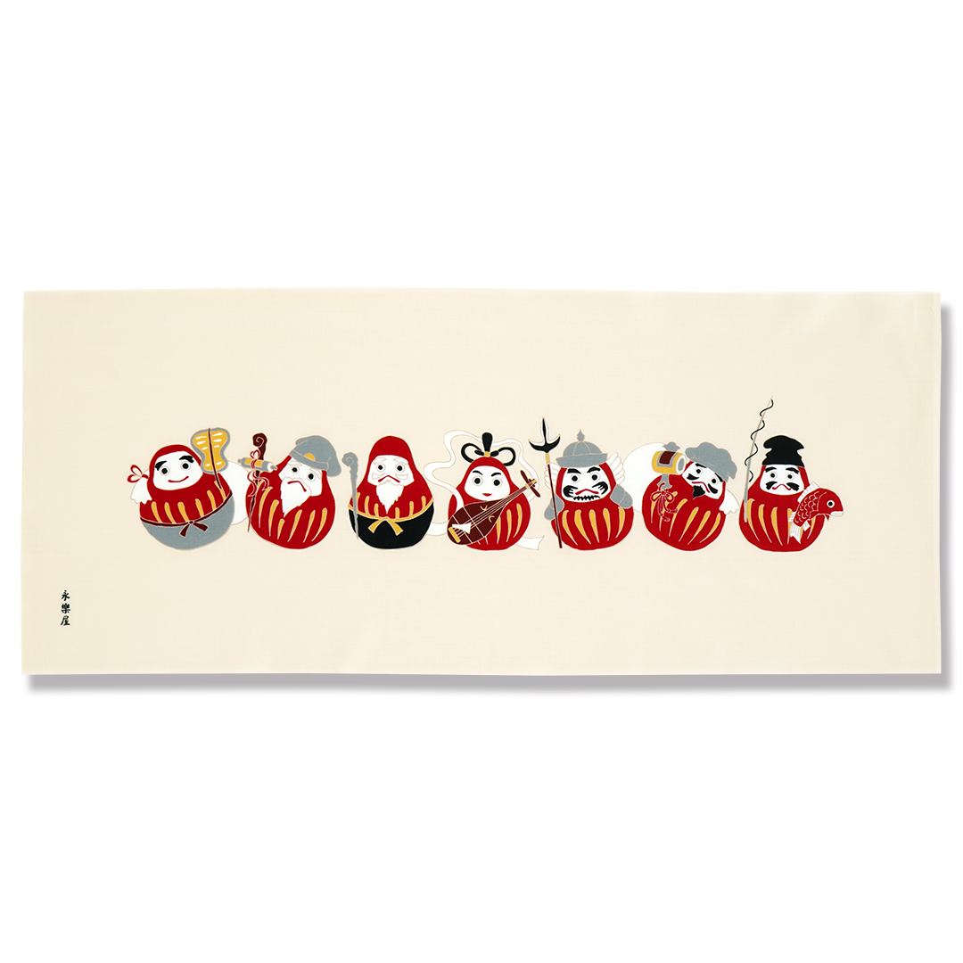 手ぬぐい「だるま七福神」