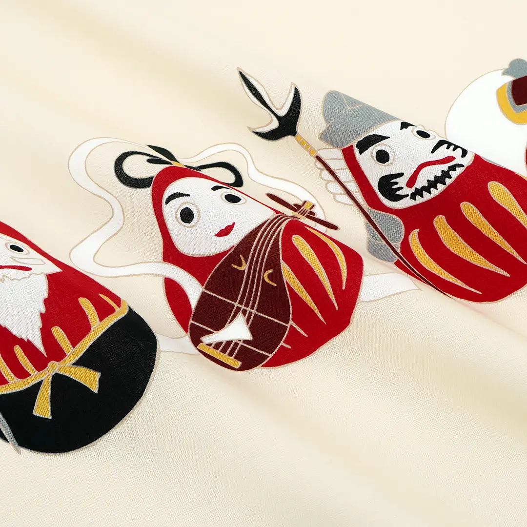 手ぬぐい「だるま七福神」