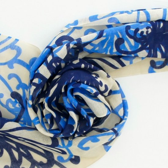 ガーゼ90㎝ 「乱菊」(ブルー)