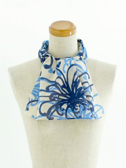 ガーゼ90㎝ 「乱菊」(ブルー)