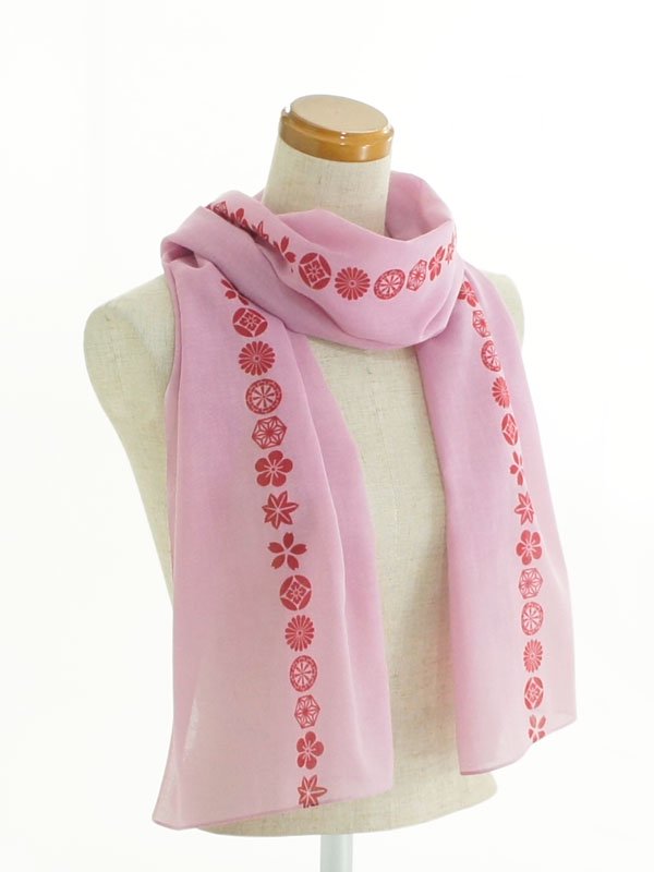 ガーゼ180㎝ 「小紋並び」（ピンク）