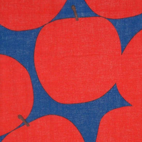 ガーゼ180cm「ビッグアップル」(ブルー/レッド)