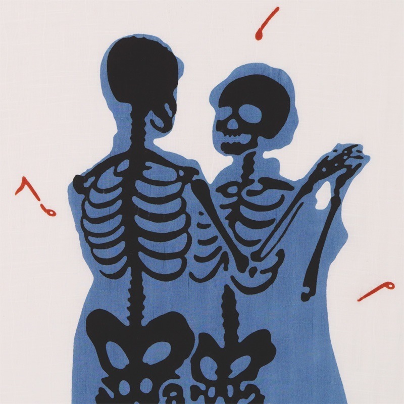 手ぬぐい「ガイコツダンス」