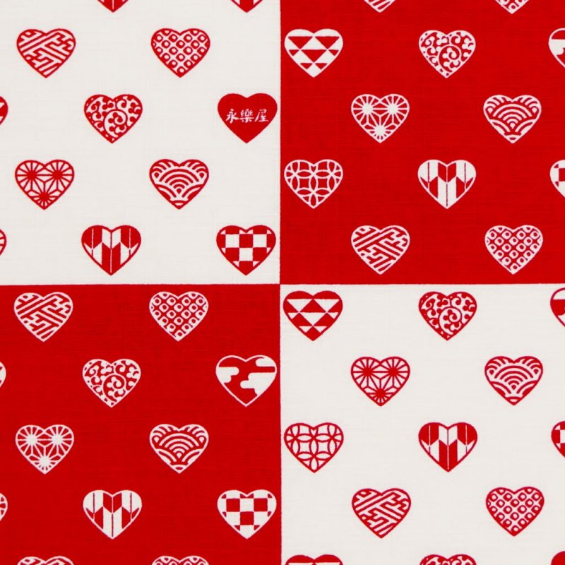 小風呂敷 「ラブリ紋市松」（レッド）