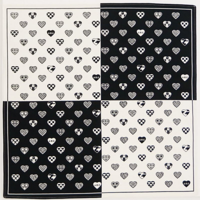 小風呂敷 「ラブリ紋市松」（ブラック）