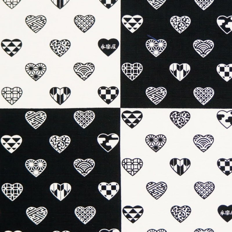 小風呂敷 「ラブリ紋市松」（ブラック）