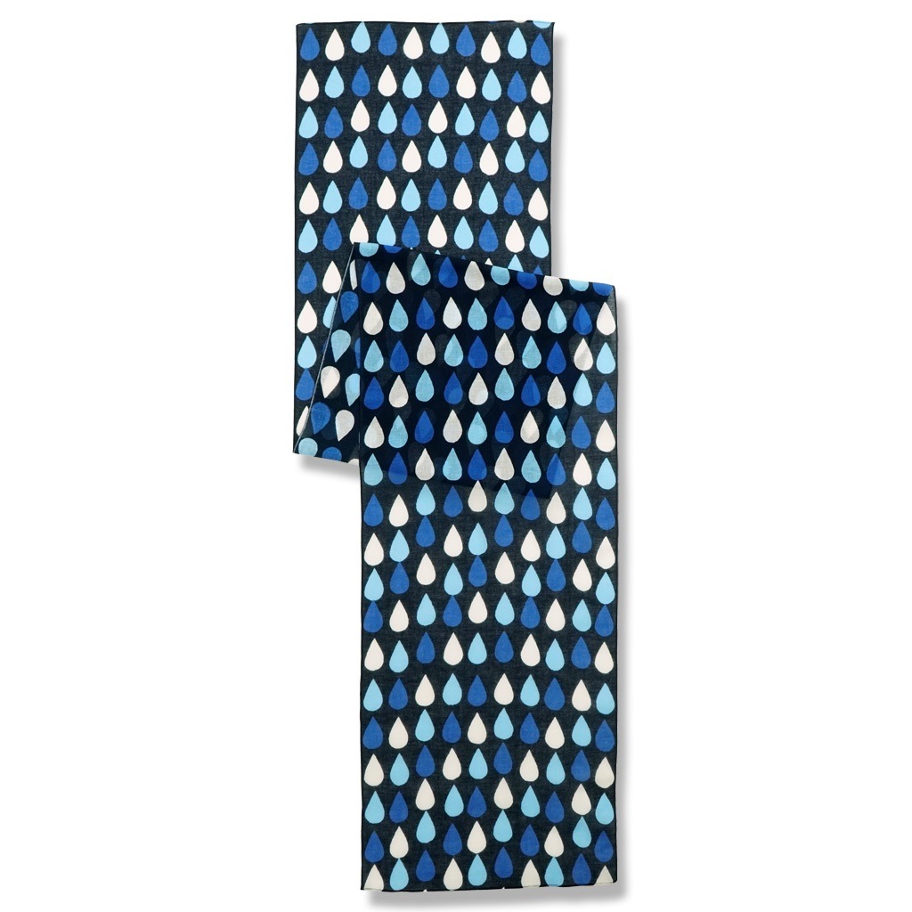 ガーゼ180㎝ 「雨粒」（ブルー）