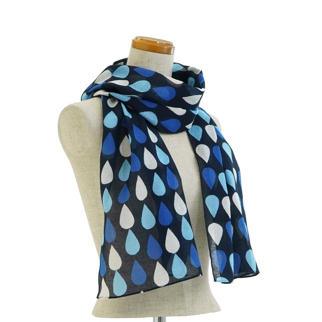 ガーゼ180㎝ 「雨粒」（ブルー）