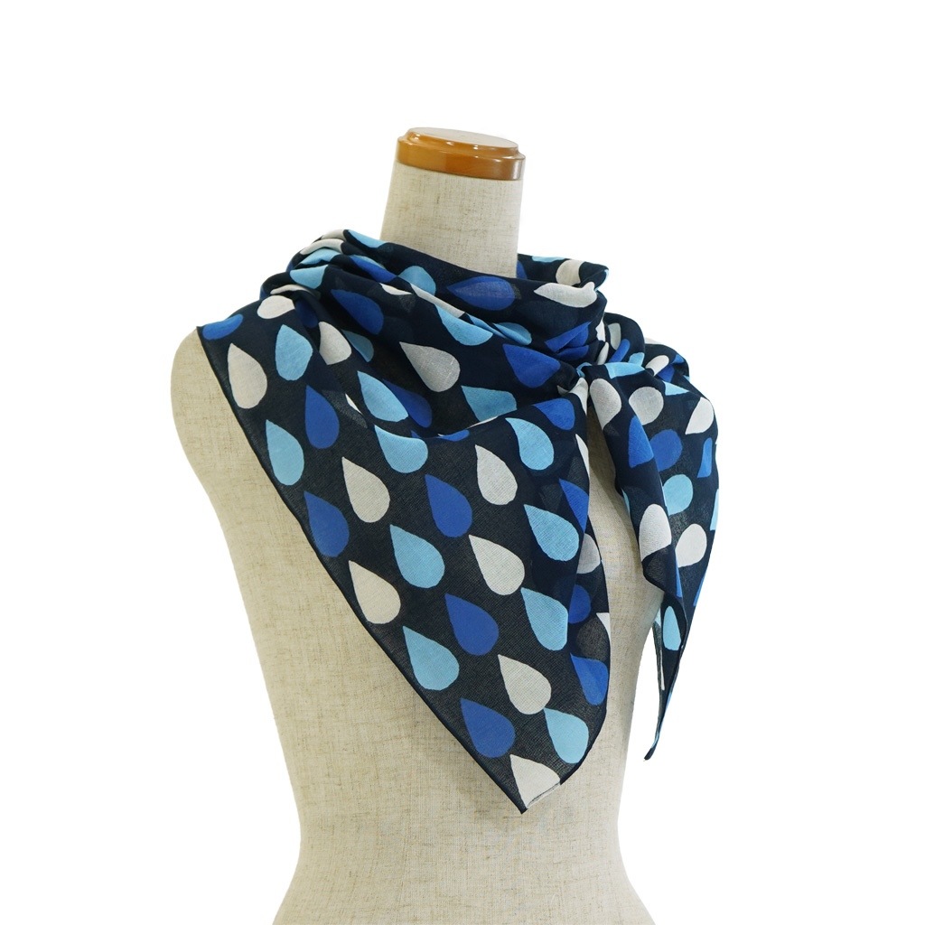 ガーゼ180㎝ 「雨粒」（ブルー）