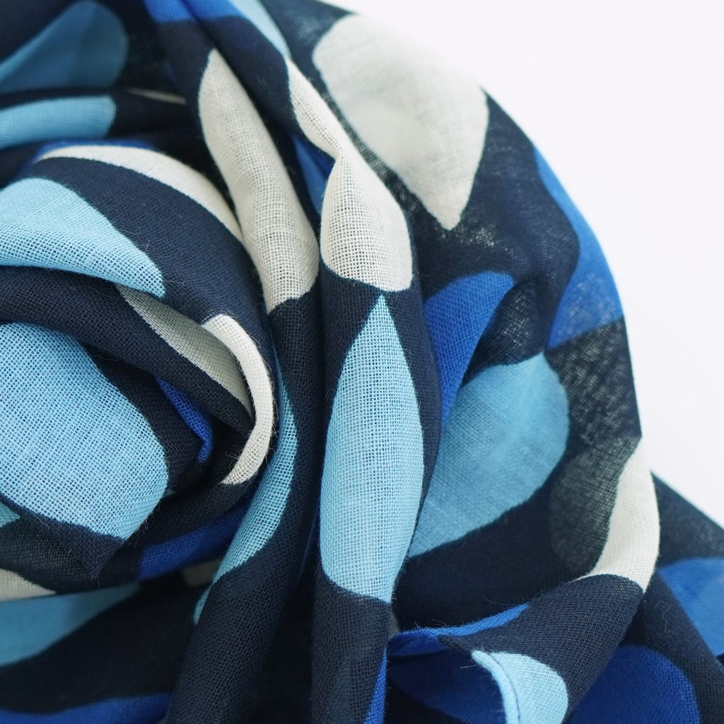 ガーゼ180㎝ 「雨粒」（ブルー）