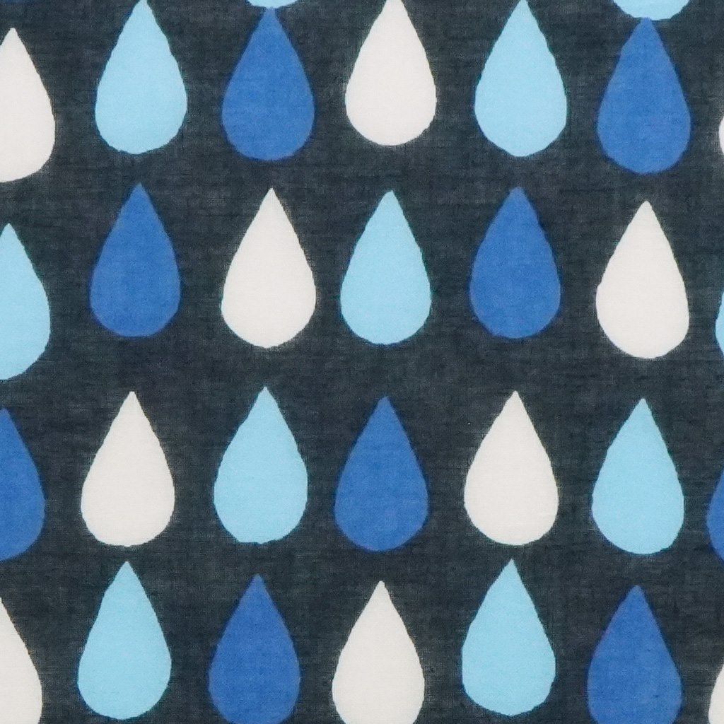 ガーゼ180㎝ 「雨粒」（ブルー）