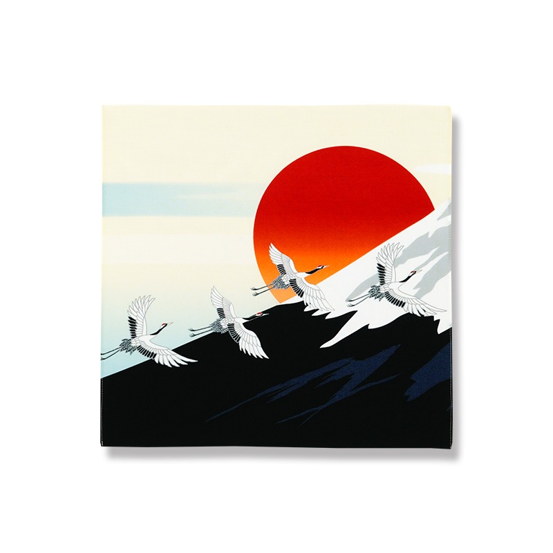 てはん「富士と鶴」(左）