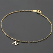 イニシャルチャームブレスレット(K10イエローゴールド)