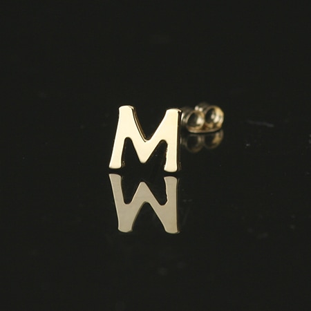 ハリウッドstyle(K10イエローゴールド)イニシャルピアス