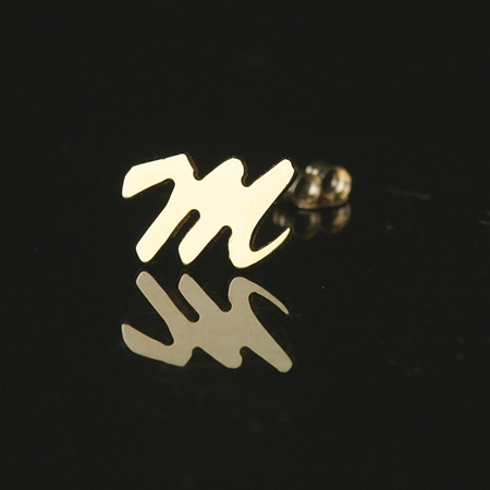 フレンチstyle(K10イエローゴールド)イニシャルピアス