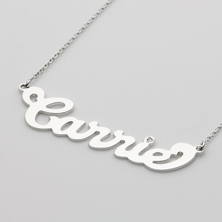 キャリーstyle（K10ホワイトゴールド）ネームネックレス