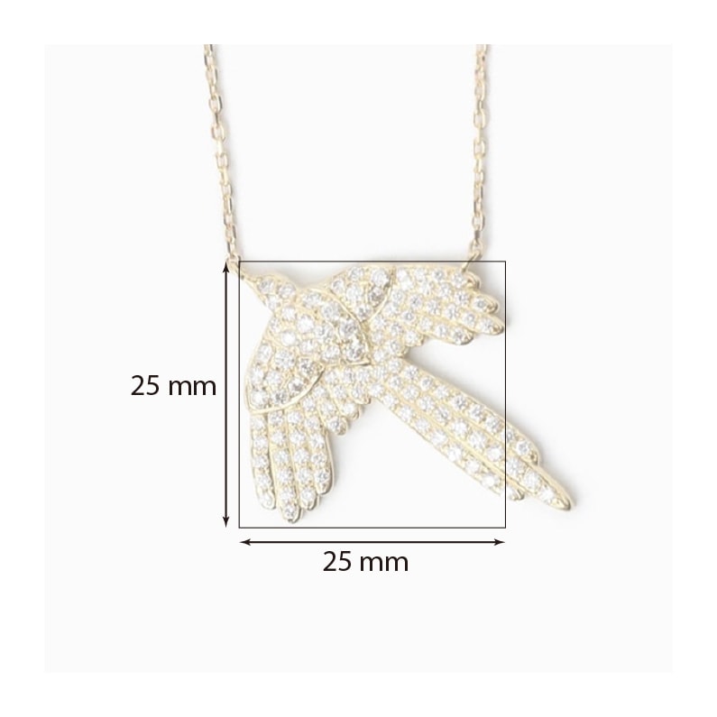 特注バードネックレス/K18イエローゴールド/全長47cm/CADデザイン