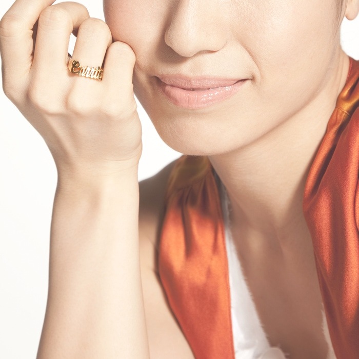 ニューヨークstyle(K10ホワイトゴールド)ネームリング