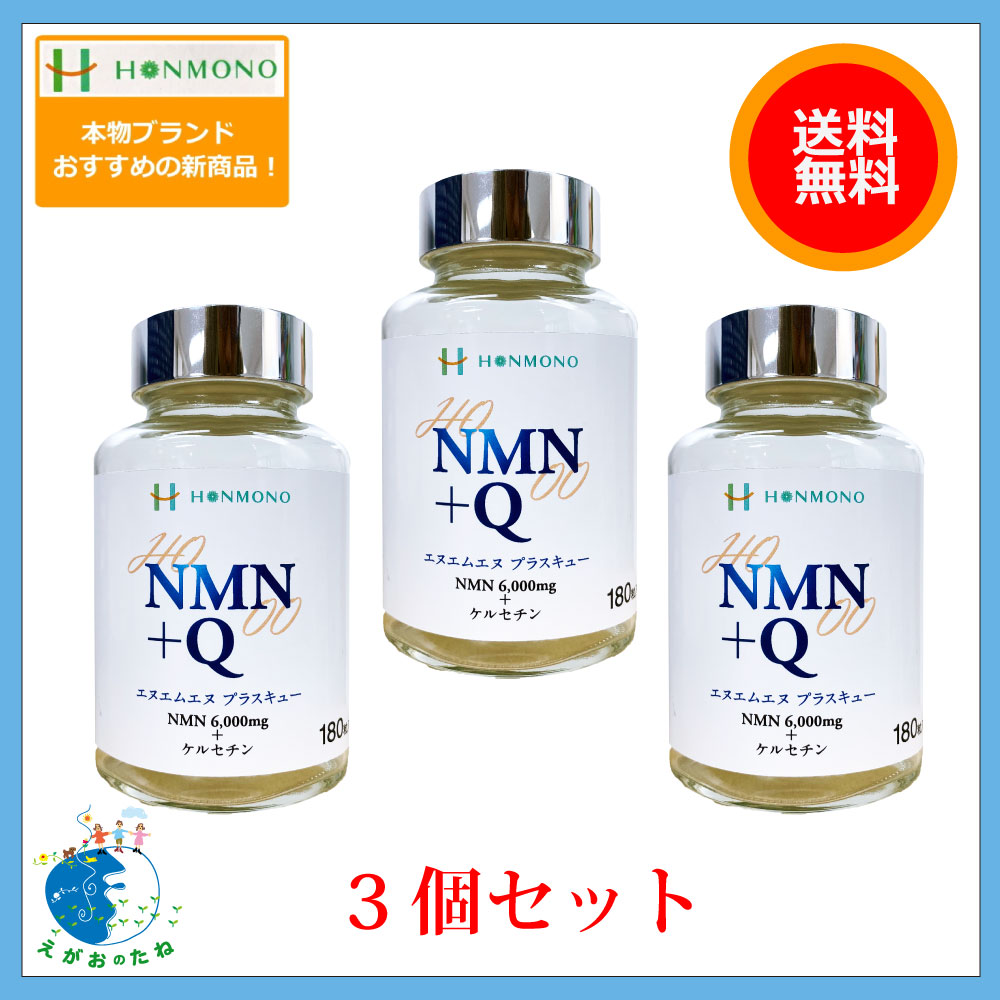 NMN＋Q（エヌエムエヌ プラス キュー）180カプセル　３個セット　ニコチンアミド・モノヌクレオチド ＆ ケルセチン 本物研究所