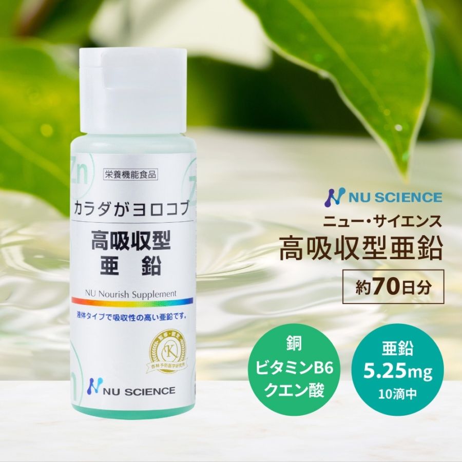 高吸収型 亜鉛 50ml / 亜鉛と銅をバランスよく配合＆ビタミンB6配合 ニューサイエンス メール便対応